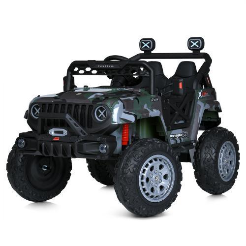 Дитячий електромобіль Джип M 4960EBLRS-18 24V Чорний/Камуфляж