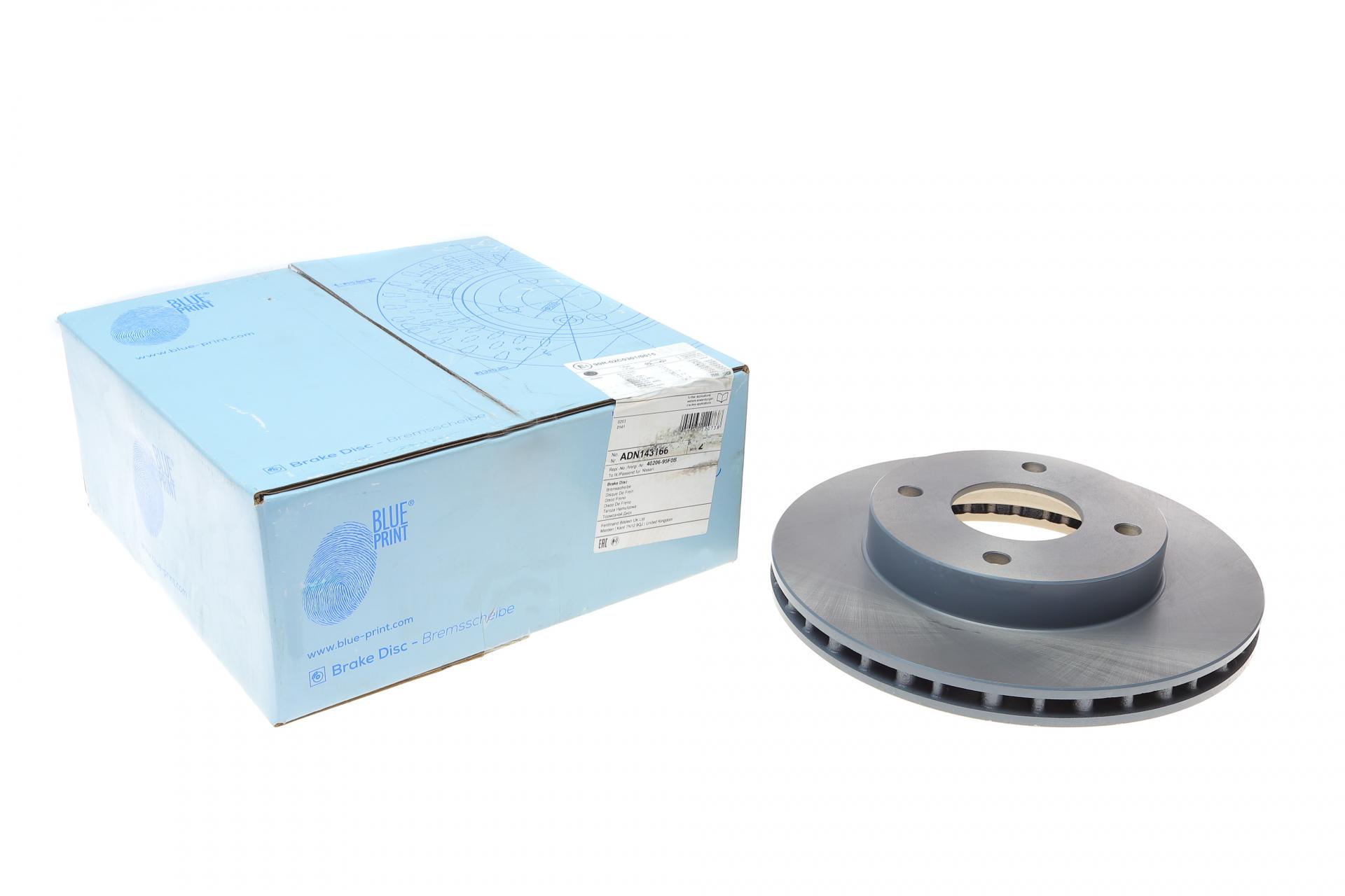 Диск тормозной передний BLUE PRINT для Nissan Almera 06-/Sunny 90-04 257x22 мм (ADN143166)