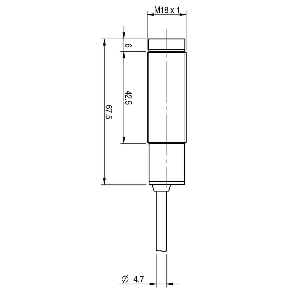 Фотоэлектрический датчик M.D. Micro Detectors излучатель Sn=20 м с кабелем 2 м (FAIH/00-0A) - фото 2