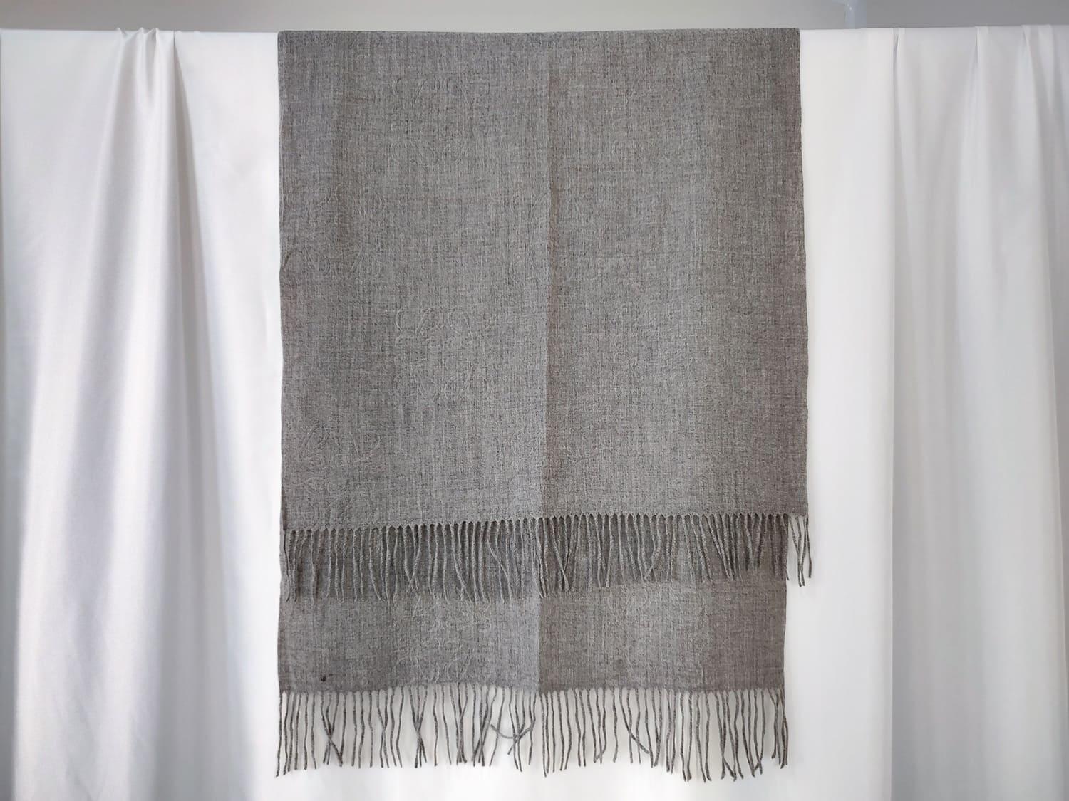 Шарф теплый кашемировый с бахромой 180х70 см Серый (ШарфКаш96)