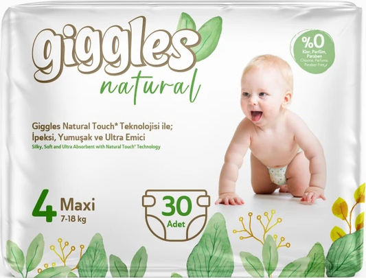 Подгузники детские Giggles Natural 4 Maxi 7-18 кг 30 шт.