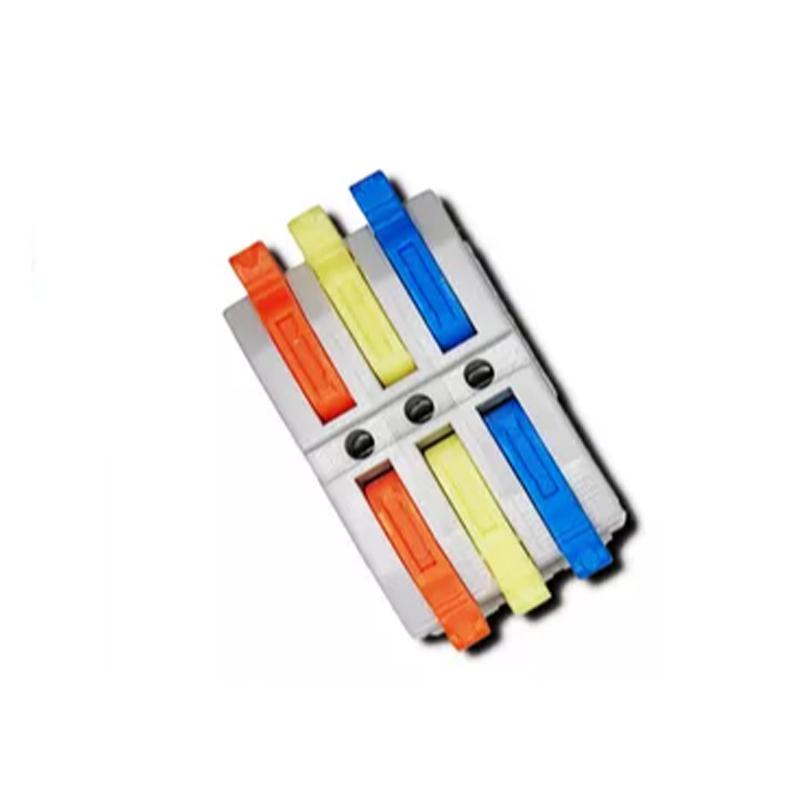 Клемма проходная Tactix 0,08-4 мм2 32А 3х1-3х1 одинарная 29,8х18,6х14,4 мм Разноцветный (CT227-3M)