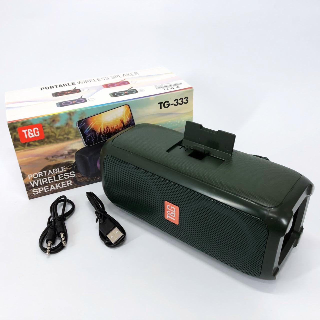 Портативна колонка TG333 2x5W з підсвічуванням RGB Зелений - фото 12 Портативна колонка TG333 2x5W з підсвічуванням RGB Зелений - фото 12