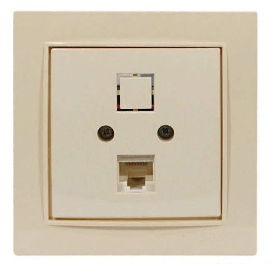 Розетка одинарная компьютерная без модуля RJ-45 Nilson Thor Кремовый