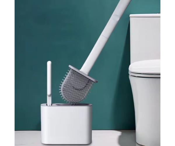 Щетка силиконовая гибкая для чистки унитаза Серый (1043) Щетка силиконовая гибкая для чистки унитаза Серый (1043)