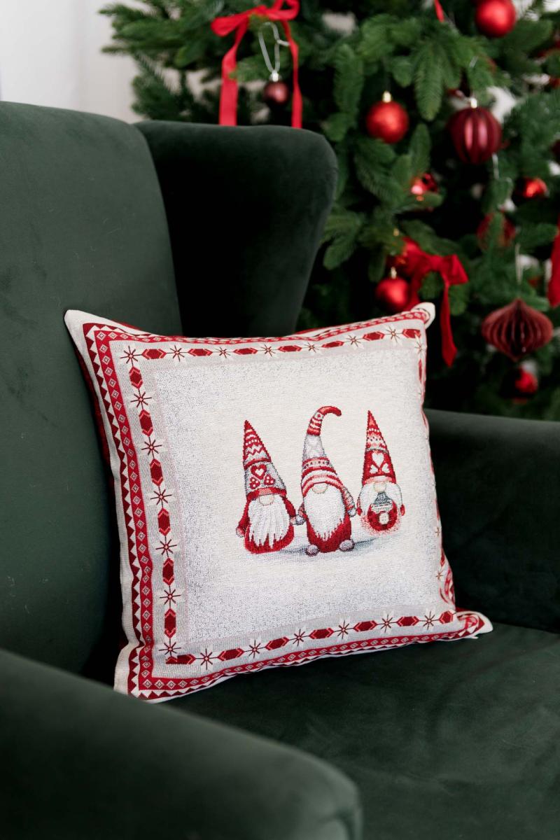 Наволочка гобеленова Snowfall Тріо гномів 45х45 см (023808) - фото 2