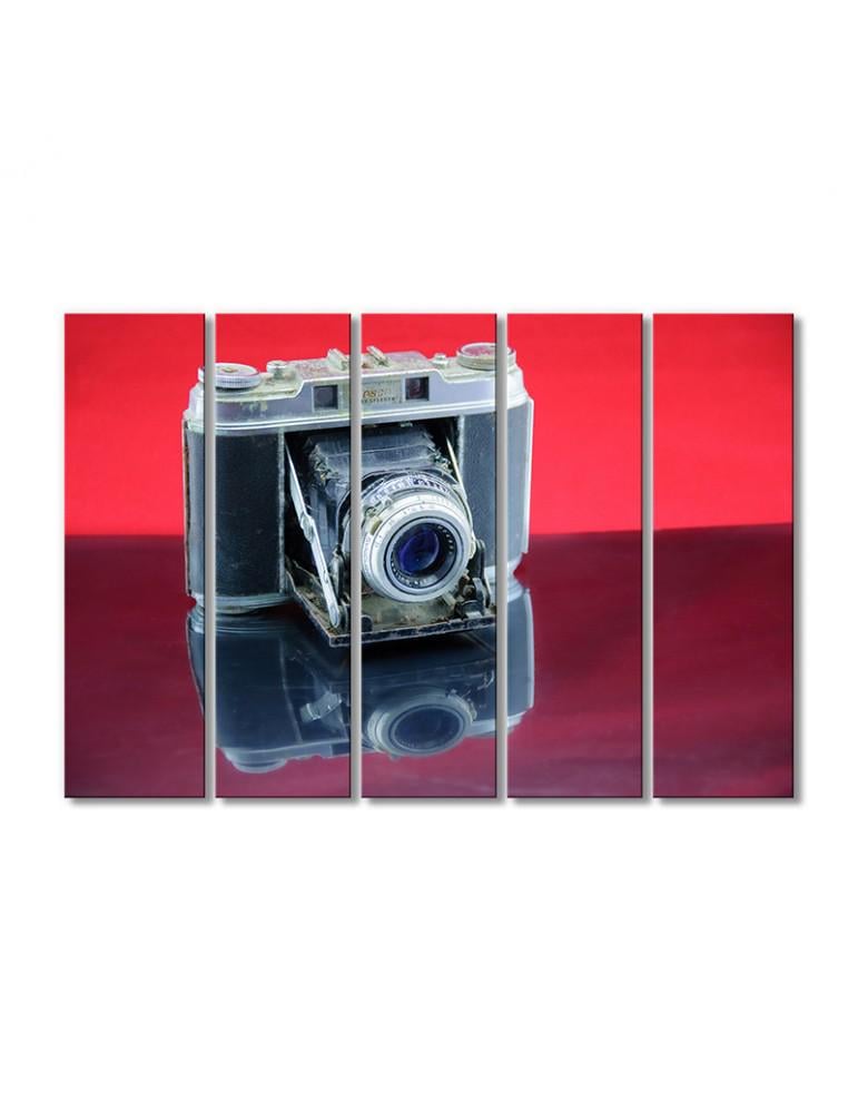 Картина модульная Ретро фотоаппарат 5 модулей 80x120 см