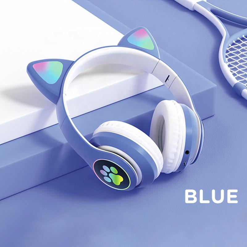 Беспроводные наушники Cat STN-28 Bluetooth Кошачьи ушки с микрофоном Синій - фото 5