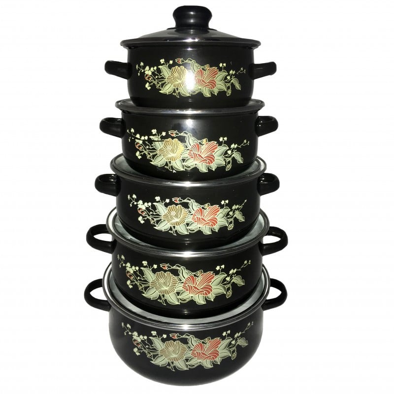 Набор кастрюль Unique UN-2356 10 пр. Черный (EL002452)