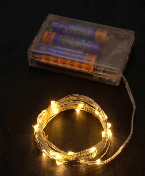 Гирлянда Роса на батарейках 20 LED 2 м Теплый белый (FFJ00142)