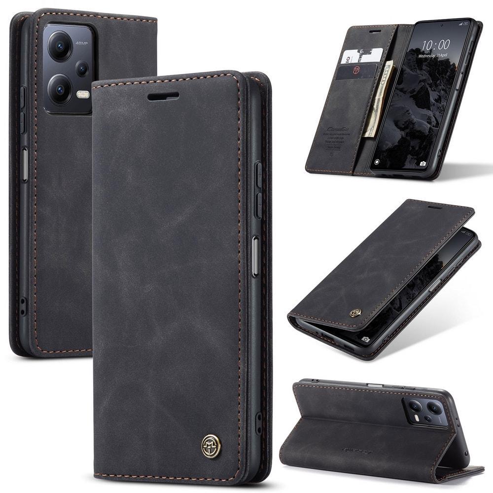 Чехол книжка с магнитом Xiaomi Redmi Note 12 5G CaseMe Black (33353-2B)