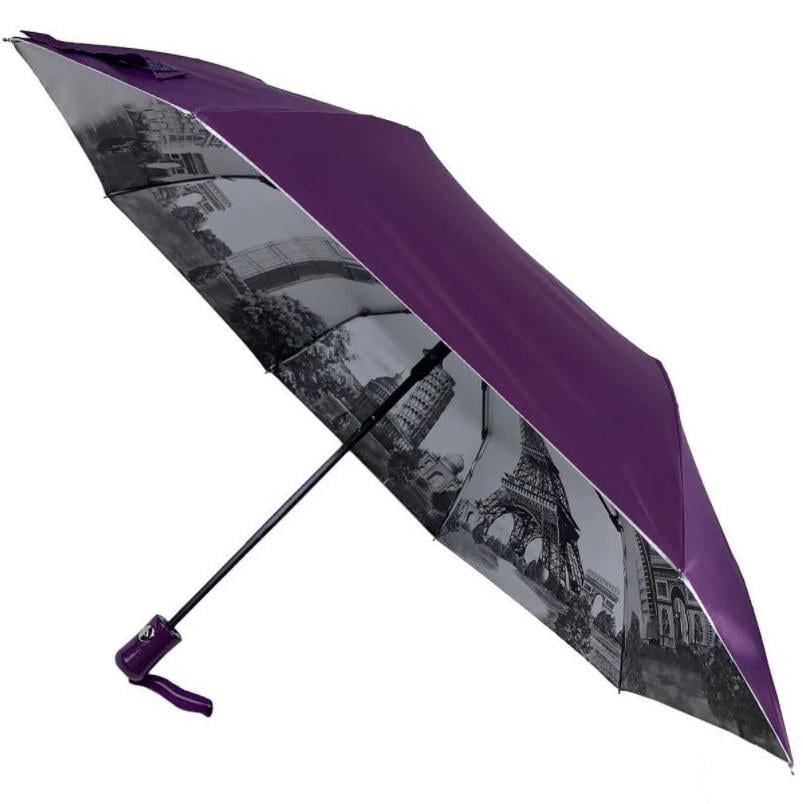 Зонт Max полуавтомат складной с рисунком внутри Фиолетовый (57227)