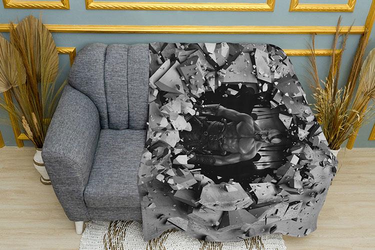 Плед PromoZP Казак плюш однослойный 150х210 см Черно-белый (102431-1)