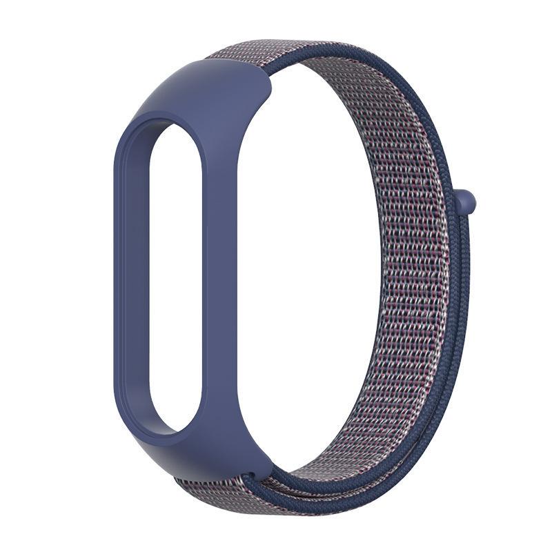 Ремешок MiJobs нейлоновый для Xiaomi Mi Band 5/6 Синий/Серый (1035P)