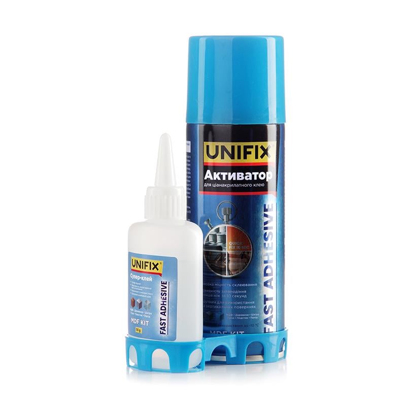 Супер клей Unifix с активатором для МДФ и дерева 200 мл/50 г (940032)