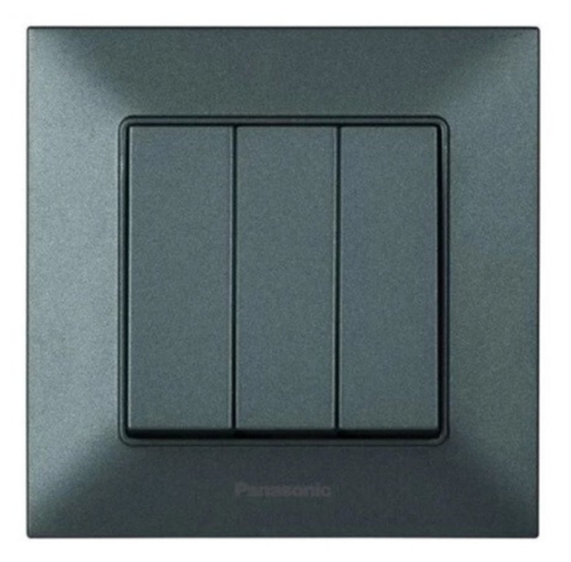 Выключатель тройной Panasonic Серый (25599483)