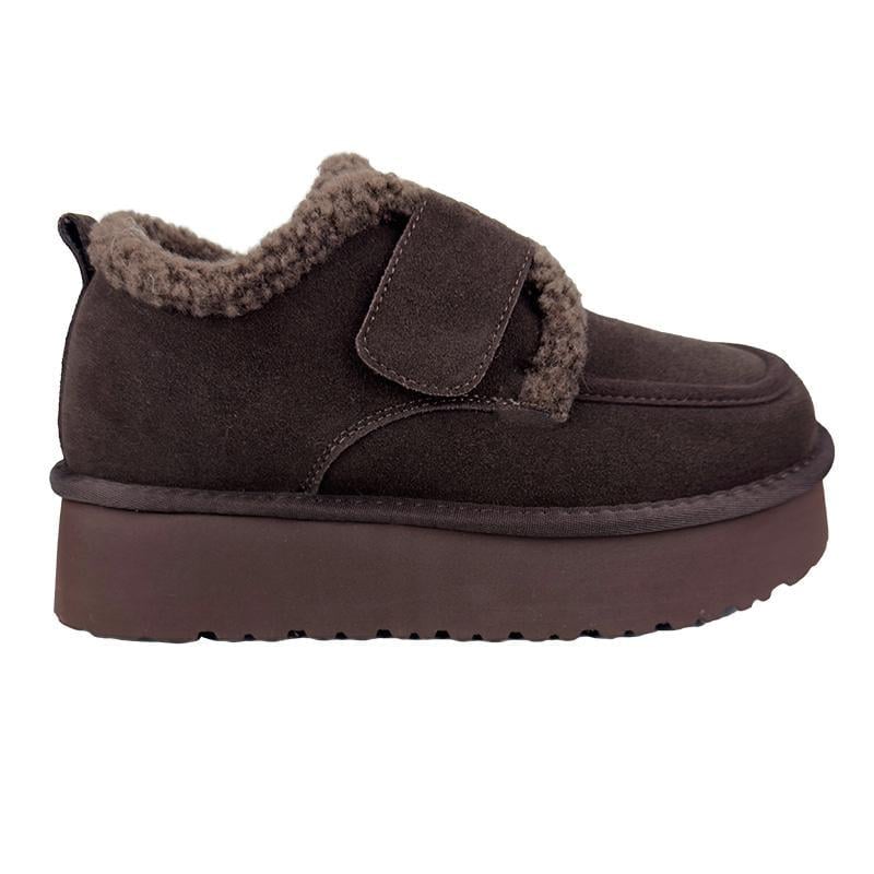 Угги женские на липучке платформа 70982-41 p. 38 24-24,5 см Коричневый