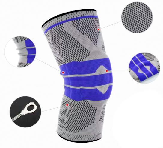 Бандаж на колено с ребрами жесткости р. L Серо-Синий (1008911-Gray) - фото 2 Бандаж на колено с ребрами жесткости р. L Серо-Синий (1008911-Gray) - фото 2