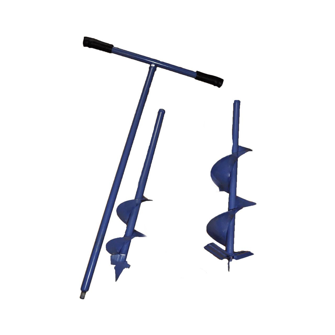 Бур шнековый ручной Землерий 250 для сада 2 насадки 100/150 мм сталь (iz16740)