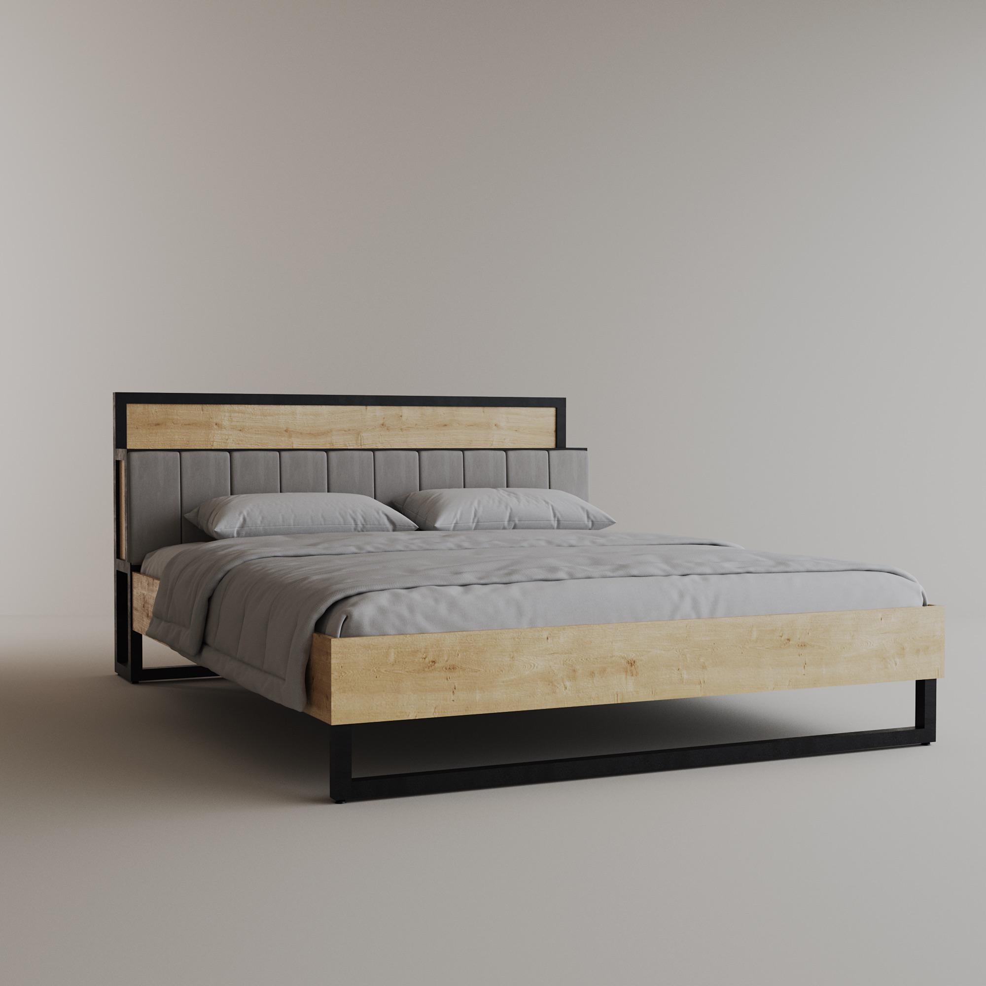 Кровать из металла и ЛДСП L1-ML под матрас 900х2000 мм