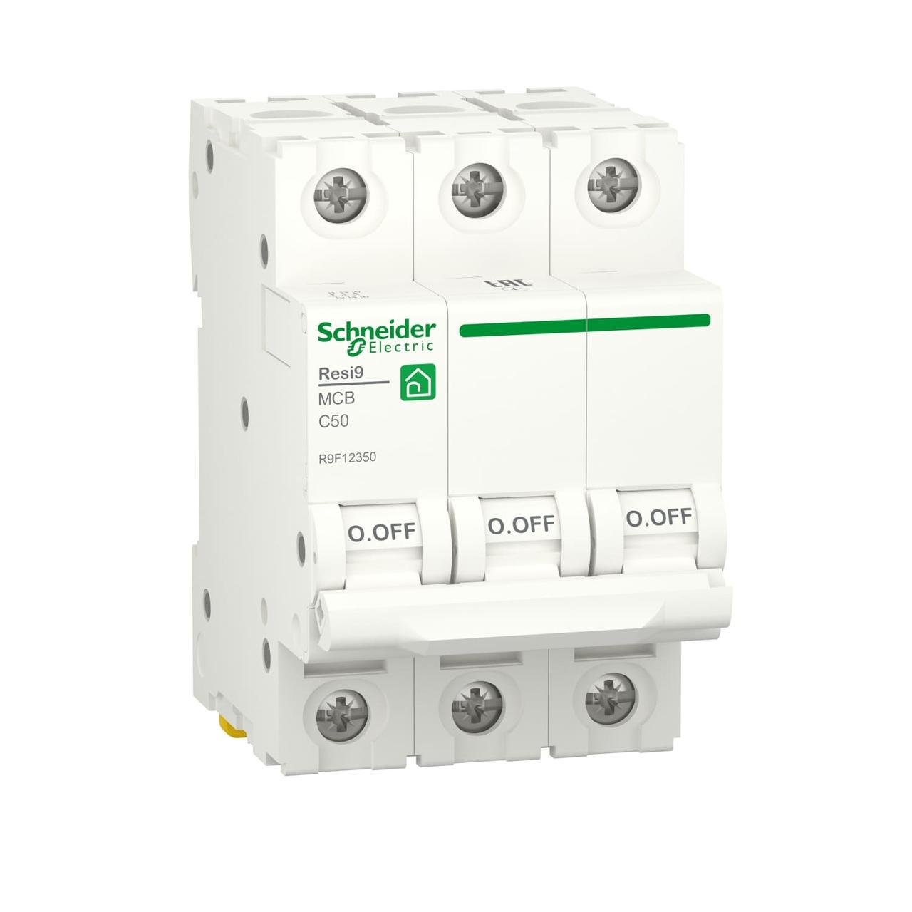 Автоматический выключатель Schneider Electric 50А 6 kA 3 полюса тип C R9F12350 Resi9 (42745)