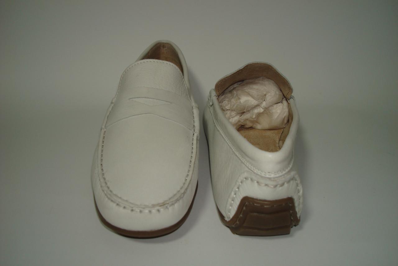 Мокасини шкіряні чоловічі Bata р. 40 26 см Білий (2343128903) - фото 4