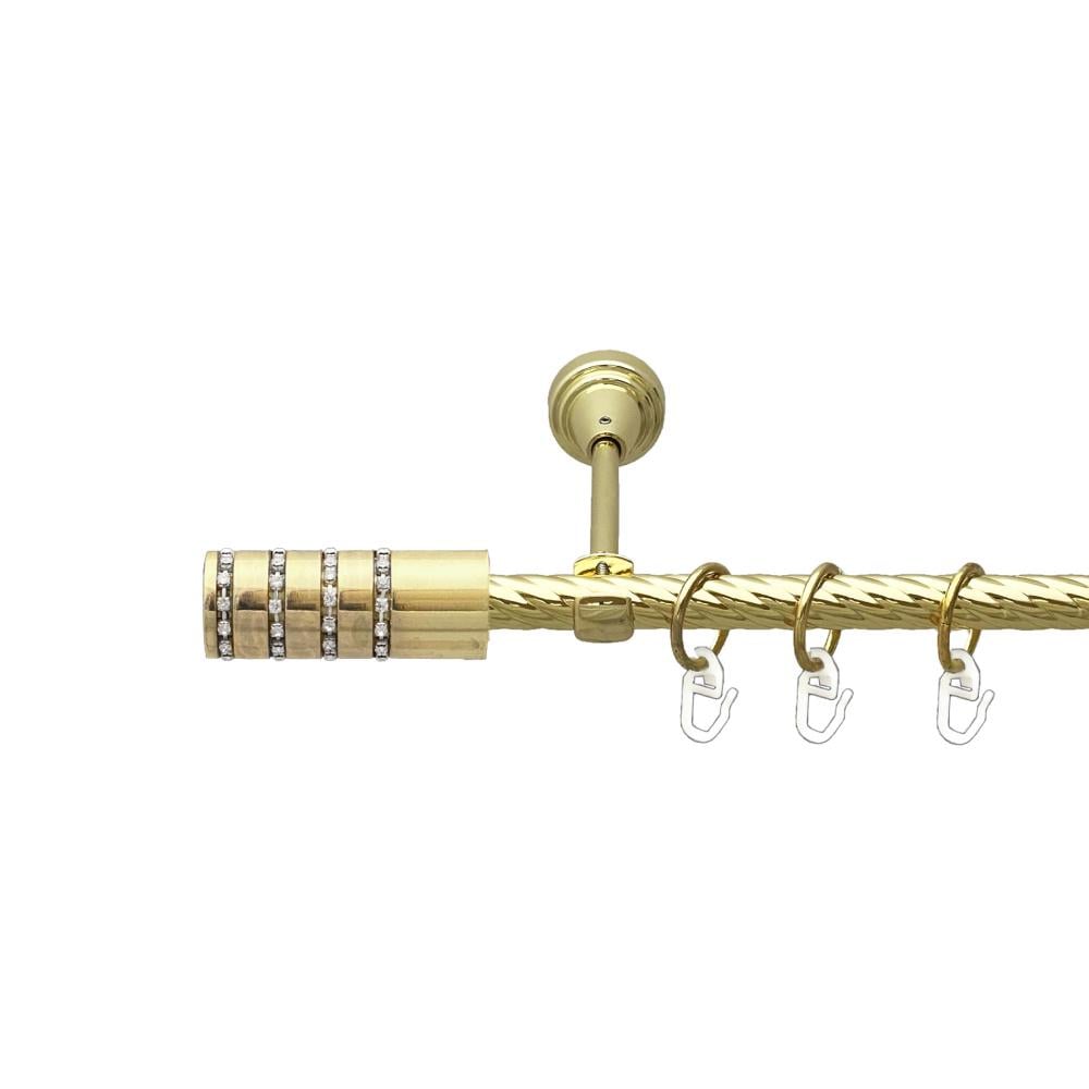 Карниз Orvit Барамелла металевий однорядний відкритий скручена труба кільце металеве 16 мм 300 см Золото (00-00024751)