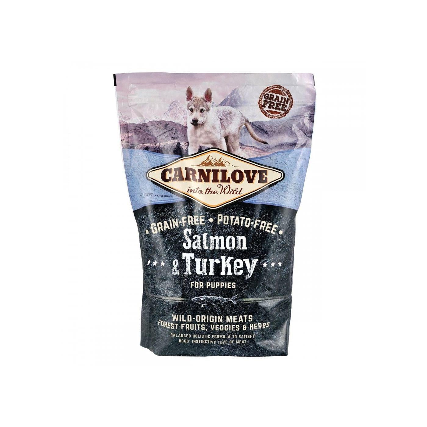 Корм сухой для щенков всех пород Carnilove Puppy Salmon and Turkey с лососем и индейкой 1,5 кг