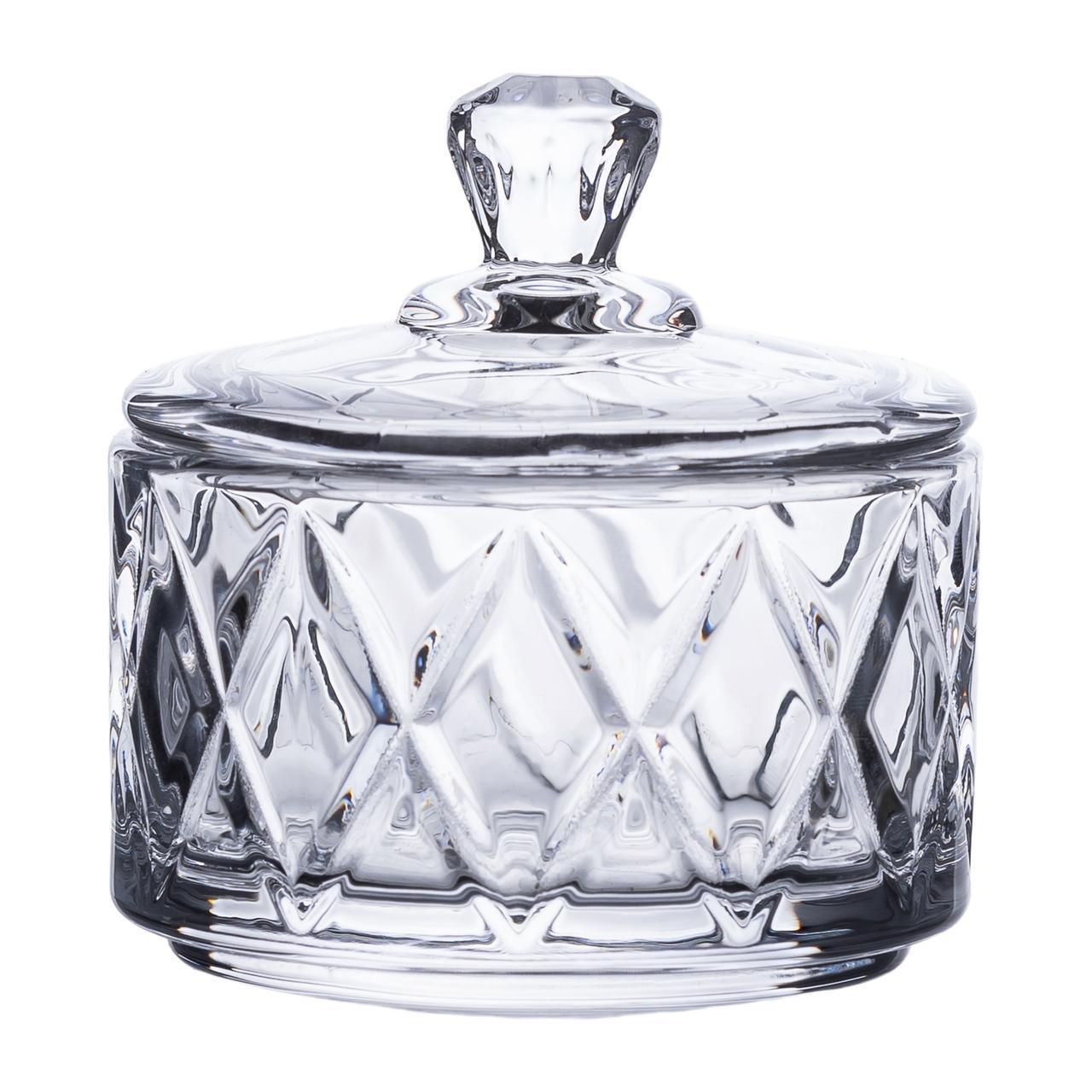 Конфетница с крышкой круглая стеклянная Ø 6,5 см (HP-YH-28)