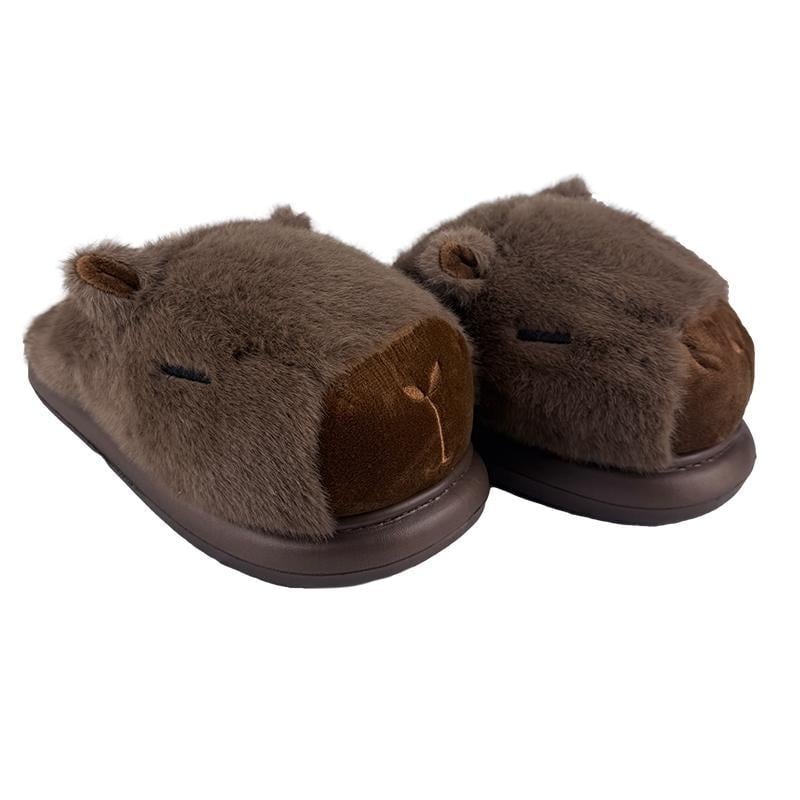 Тапочки комнатные меховые Капибара 60031-1 p. 40-41 24,5-25 см Темно-коричневый