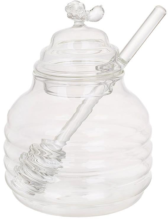 Медовница стеклянная Edinburgh со стеклянной крышкой и ложкой 400 мл
