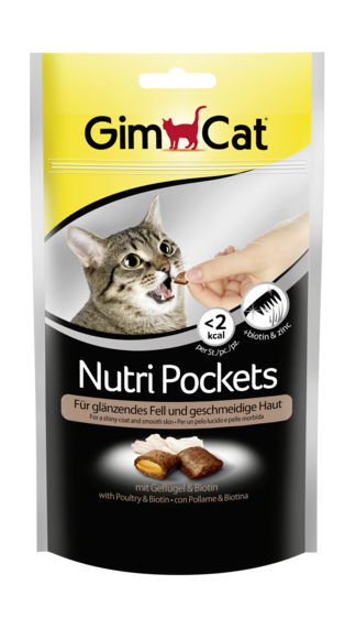 Лакомство для кошек Gimpet Nutri Pockets Птица/Биотин 60 г (1233210303)