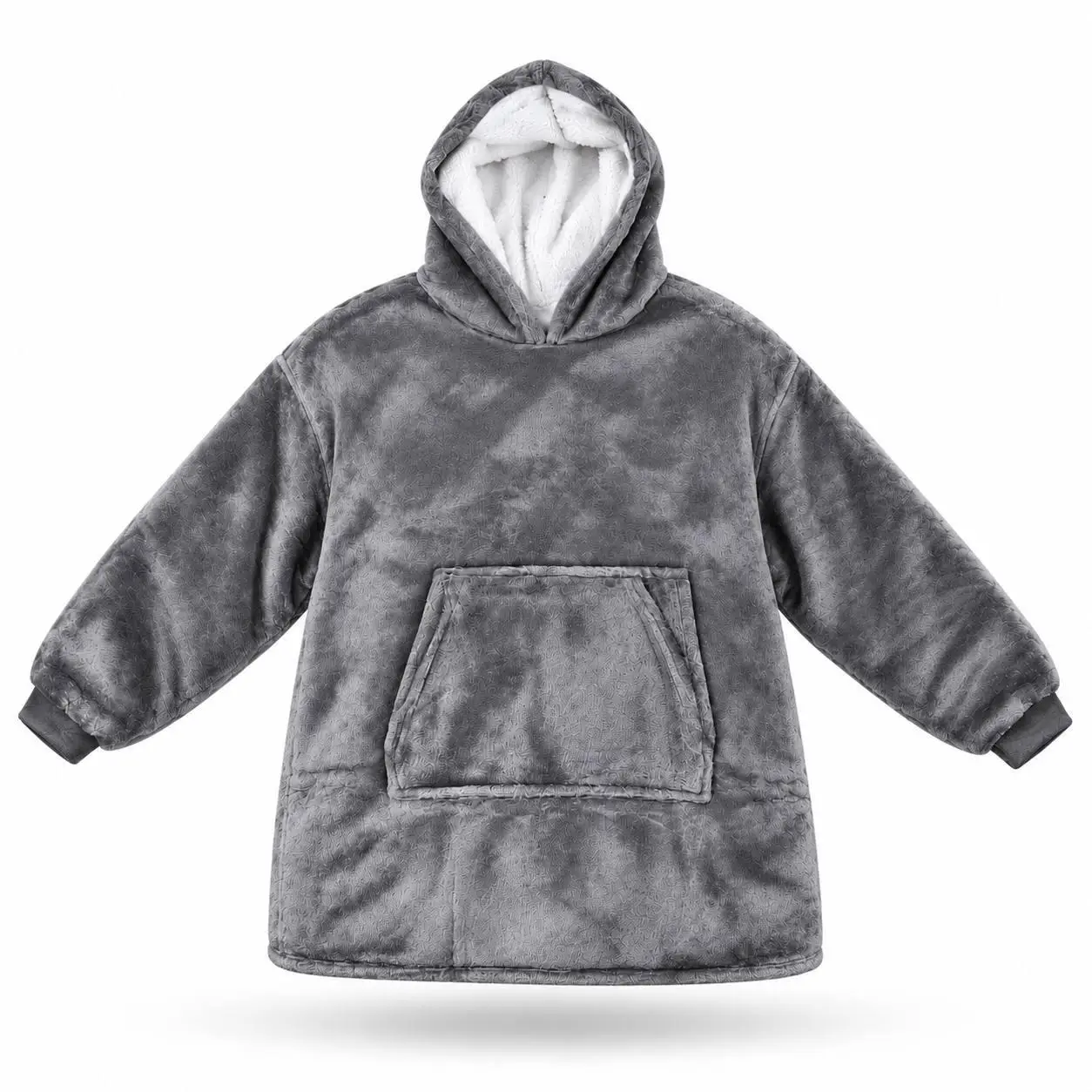 Плед в форме тощей Hugle Hoodie Demi Oversize с капюшоном и мягкой теплой подкладкой 85x65 см Серый (M1252)