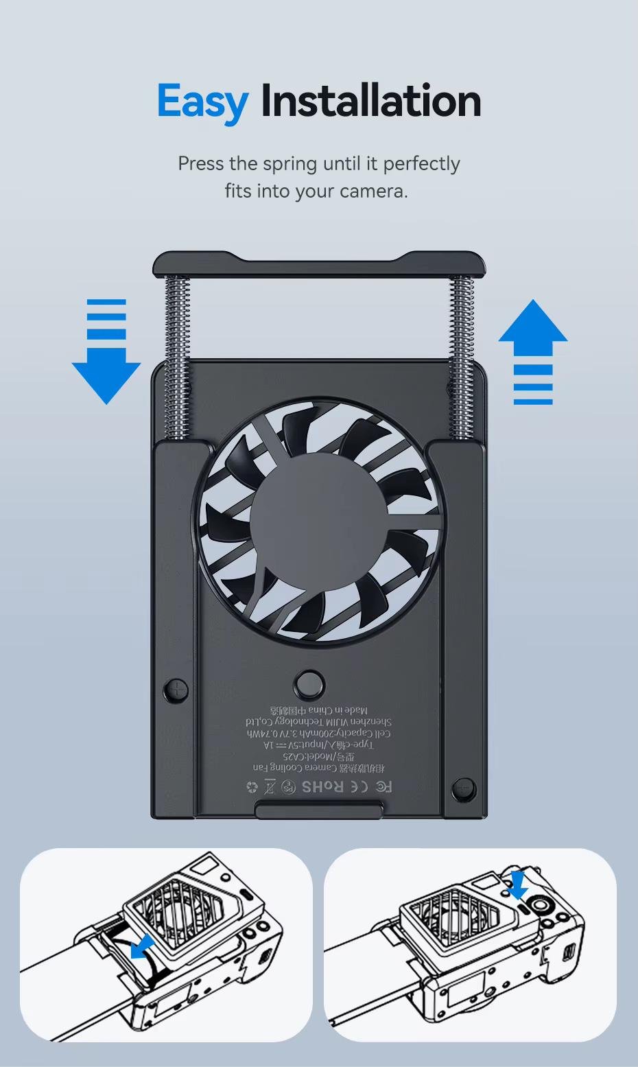 Комплект охолодження Ulanzi CА25 для фотокамер Black (CА25U) - фото 3 Комплект охолодження Ulanzi CА25 для фотокамер Black (CА25U) - фото 3