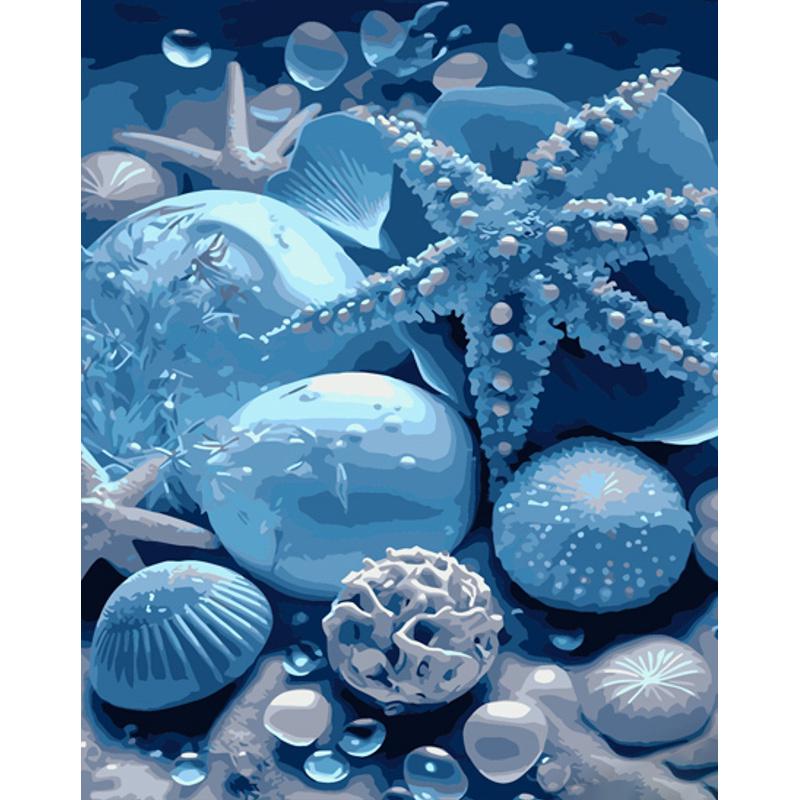 Картина по номерам Strateg Премиум Натюрморт из ракушек 40х50 см (GS908)