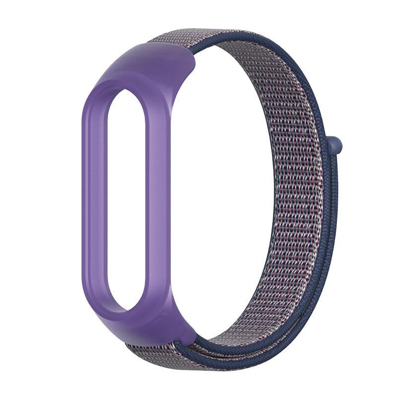 Ремешок MiJobs нейлоновый полупрозрачный для Xiaomi Mi Band 5/6 Фиолетовый/Синий (1036P)
