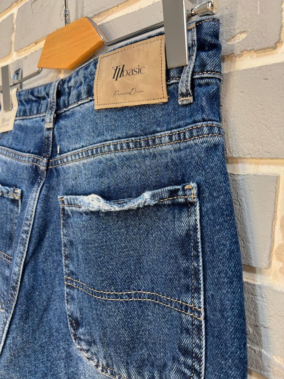 Джинсы женские ITS Basic 4113 палаццо широкие от бедра свободный крой р. 36 Синий (2887) - фото 5
