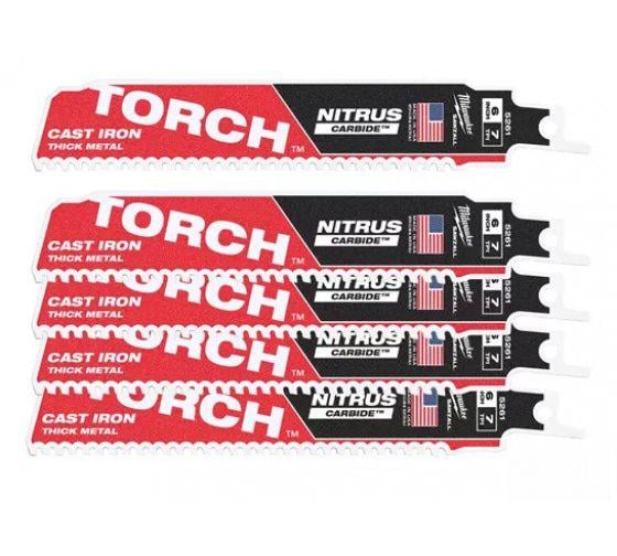 Полотно для сабельной пилы по металлу Milwaukee Torch NITRUS CARBIDE 5 шт. (48005561)
