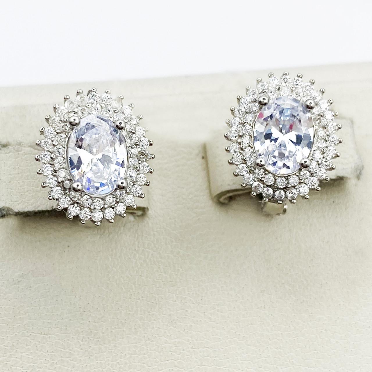 Серьги серебряные с кубическим цирконием 5 г (1898079828)