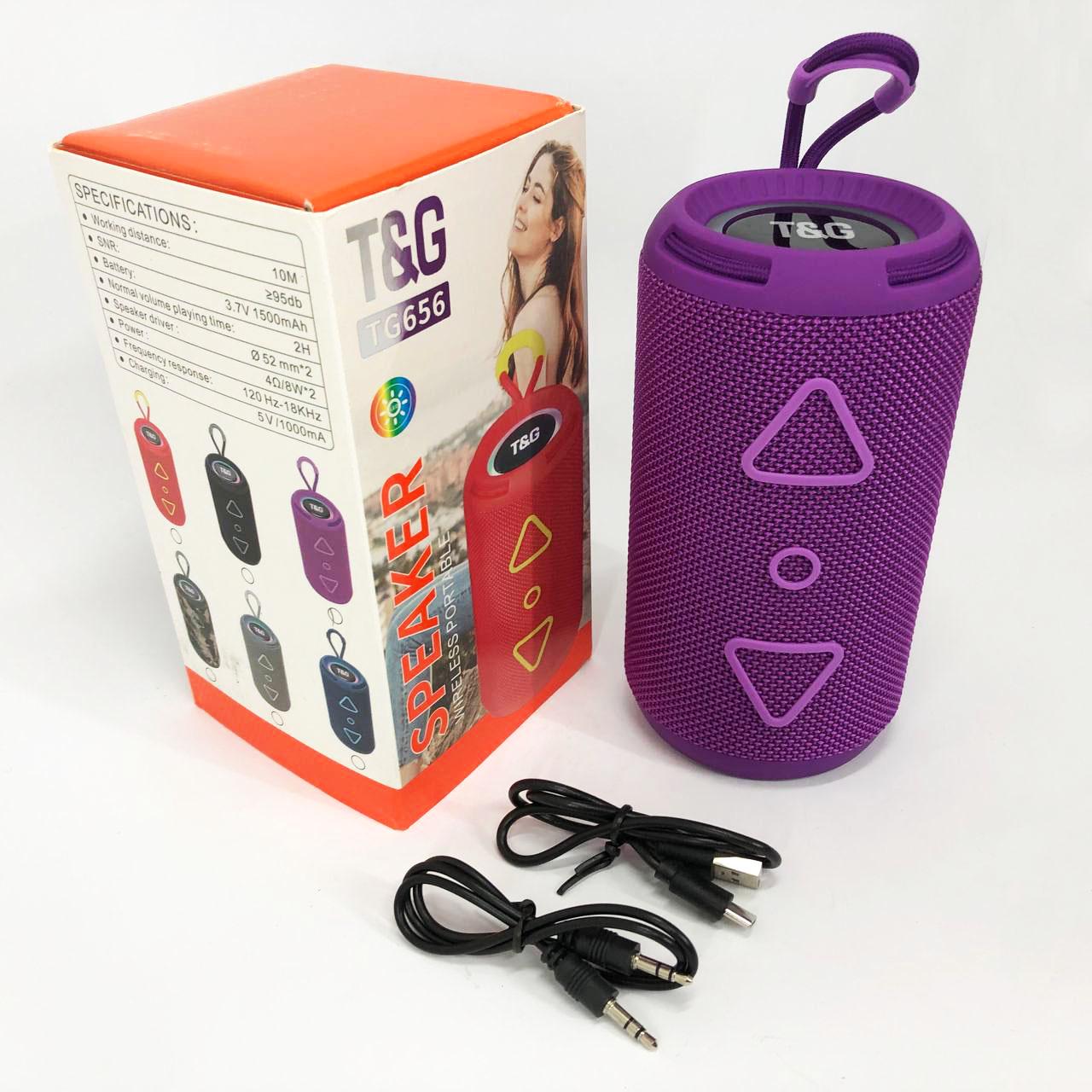 Колонка Bluetooth портативна TG656 FM-радіо Фіолетовий - фото 9