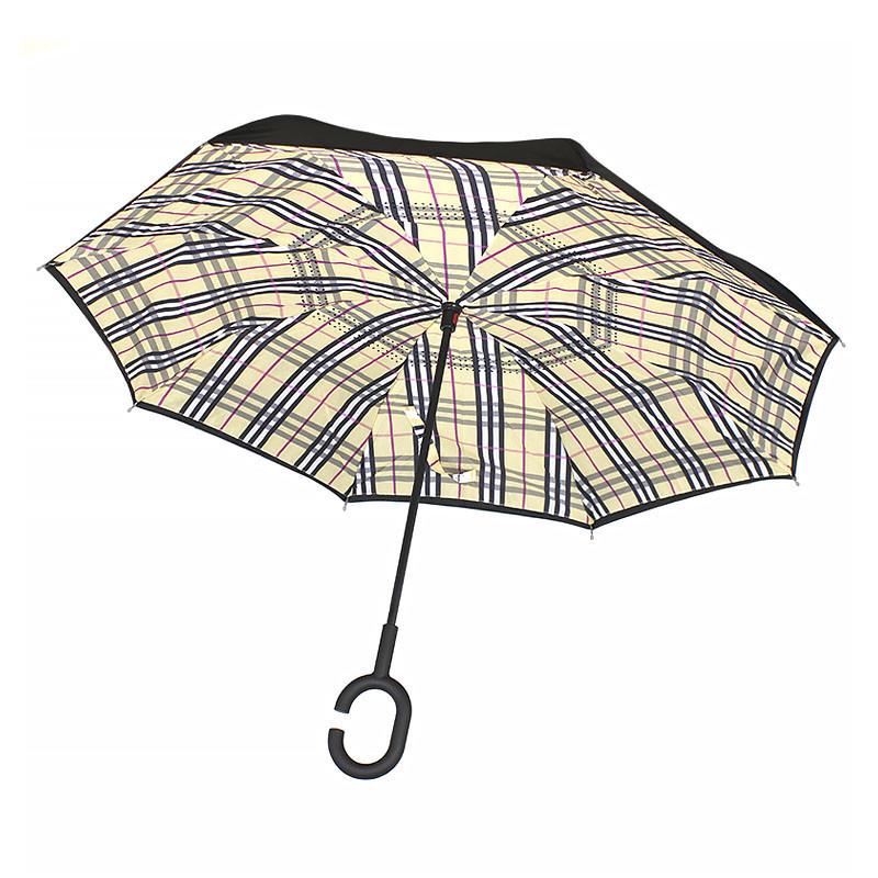 Зонт наоборот Lesko Up-Brella Клетка