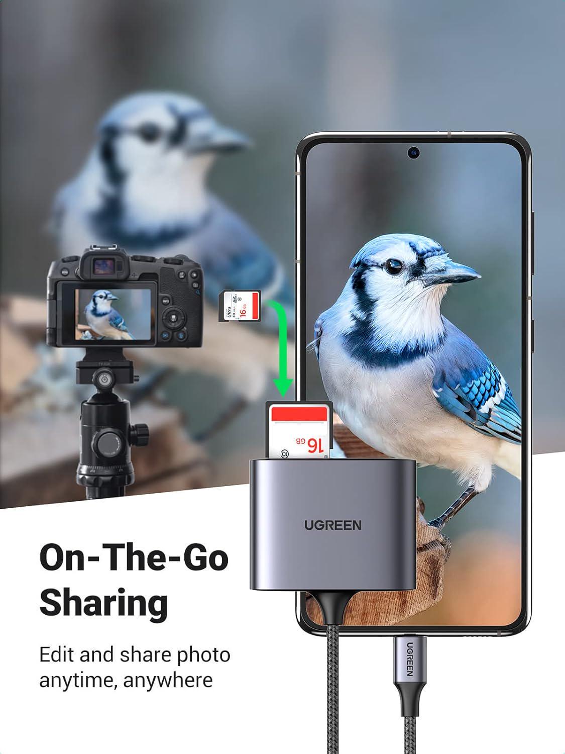 Кардридер UGREEN USB-C слоти SD/TF порт USB-A 2.0 одночасне читання швидкість до 5 Гбіт/с алюмінієвий Сірий (80798) - фото 7 Кардридер UGREEN USB-C слоти SD/TF порт USB-A 2.0 одночасне читання швидкість до 5 Гбіт/с алюмінієвий Сірий (80798) - фото 7