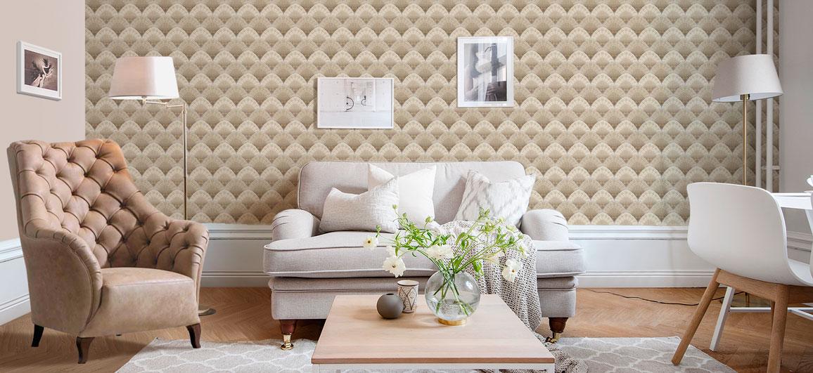 Обои бумажные акриловые V.I.P. Континент Талли Светло-бежевый (30212 G) - фото 3