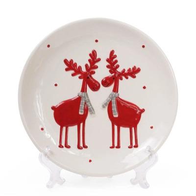 Тарелка керамическая Олени 21,5 см (32921)