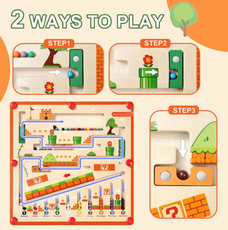 Игрушка для детей развивающая Монтессори деревянная сортер-лабиринт с магнитными шариками от 3 лет (25401839) - фото 4 Игрушка для детей развивающая Монтессори деревянная сортер-лабиринт с магнитными шариками от 3 лет (25401839) - фото 4