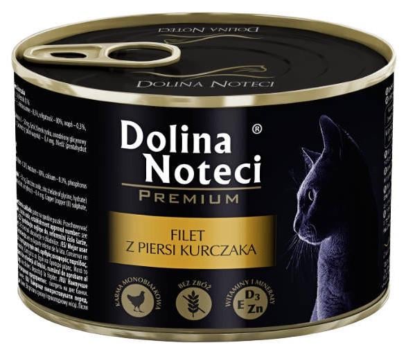 Корм влажный для кошек Dolina Noteci Premium с филе куриной грудки 185 г (1719089110)