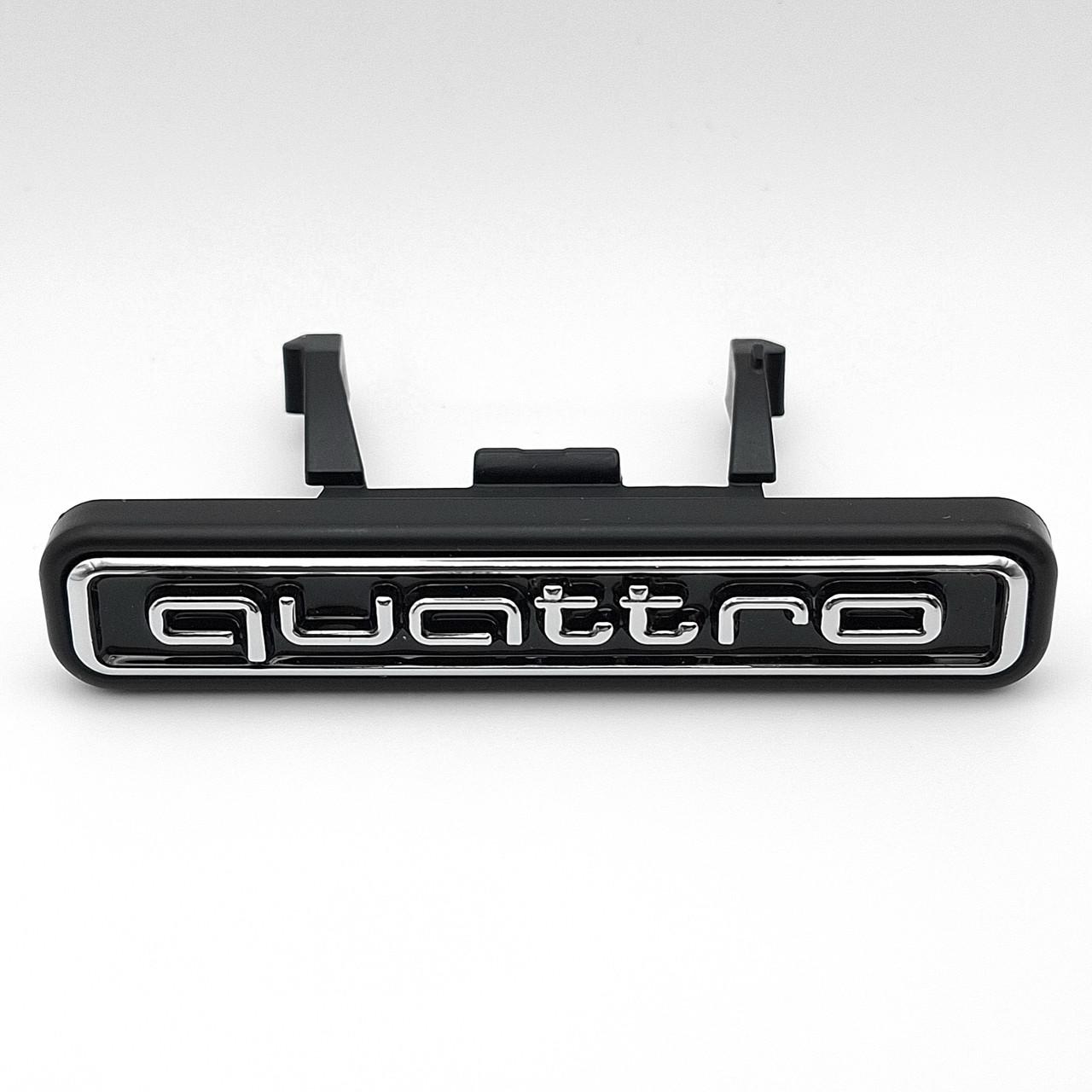 Эмблема радиаторной решетки Quattro Audi 77х15 мм Хром/Черный Q5 8R (2799005168)