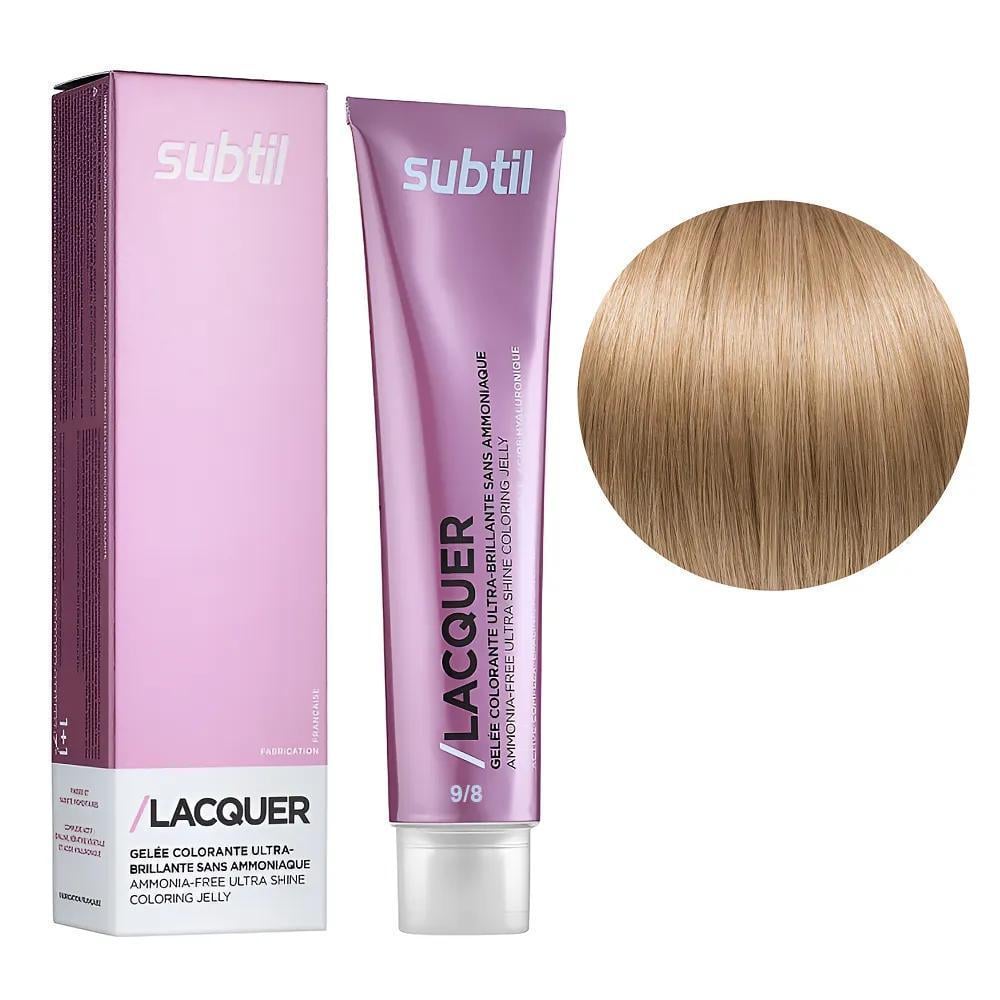 Краска гелевая безаммиачная для волос Subtil Lacquer 9.8 Очень светлый бежевый блондин 60 мл