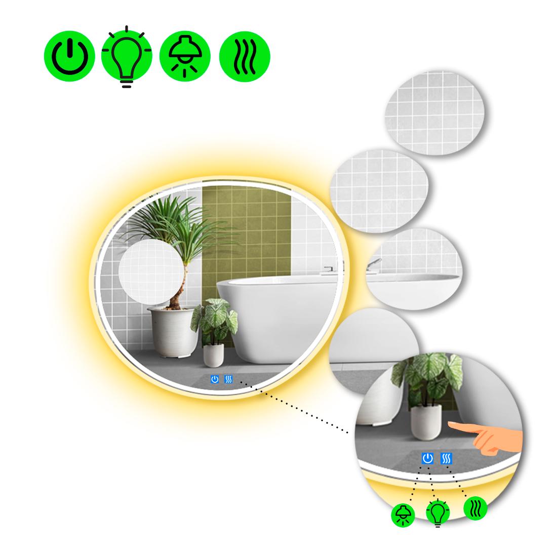 Зеркало с LED подсветкой Acqua 4 с двумя сенсорами и подогревом 80x80 см (Acqua4-07)