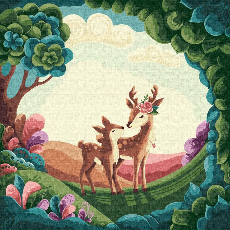 Картина за номерами Ideyka Гарна прогулянка KHO4378 40x40 см (RLT41794)